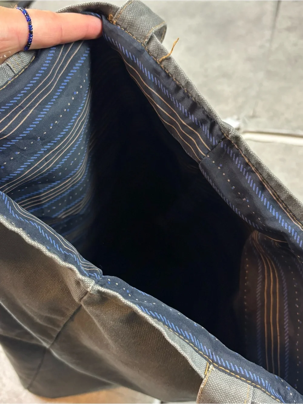 Custom one of one gray carhartt tote bag